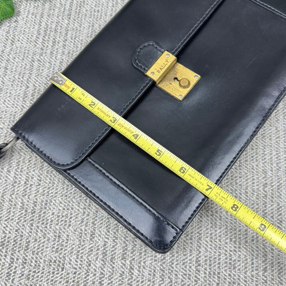 Bally Second Clutch Wristlet Bag Black Leather - Picture 8 of 9